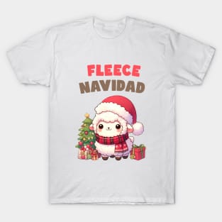 Fleece Navidad Christmas Sheep T-Shirt